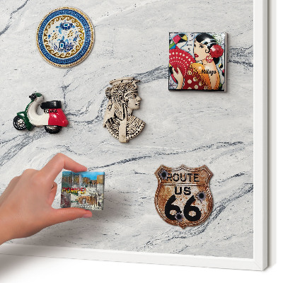 Decorative magnet board with a white frame Gray elegance