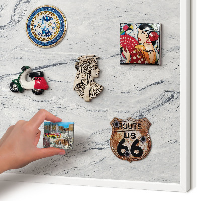 Decorative magnet board with a white frame Gray elegance