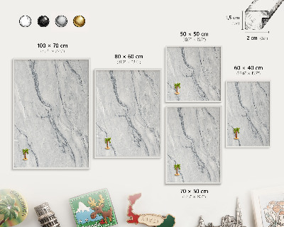 Decorative magnet board with a white frame Gray elegance