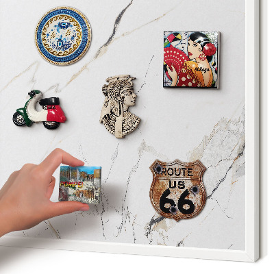 Decorative magnet board with a white frame Modern elegance
