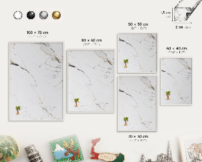 Decorative magnet board with a white frame Modern elegance