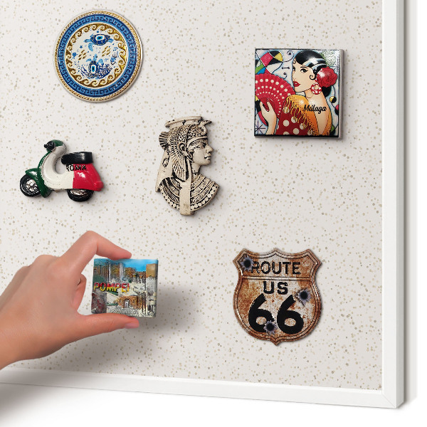 Decorative magnet board with a white frame Tiny dots