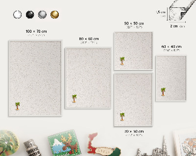 Decorative magnet board with a white frame Tiny dots