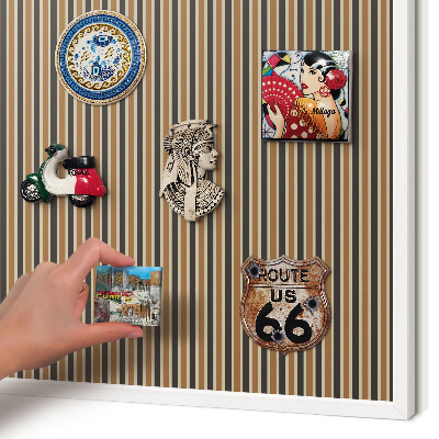 Magnetic board for travel magnets in a white frame Geometric pattern