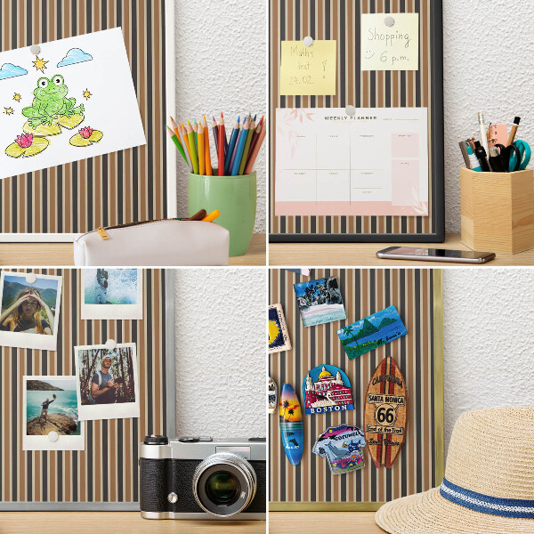 Magnetic board for travel magnets in a white frame Geometric pattern