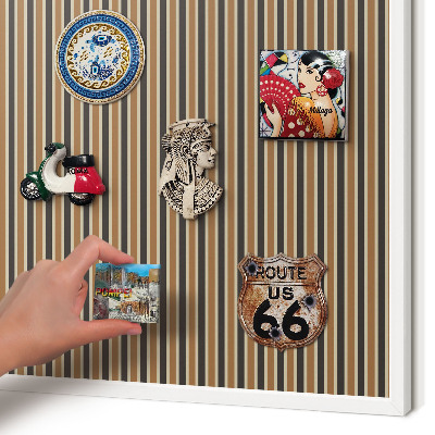 Magnetic board for travel magnets in a white frame Geometric pattern