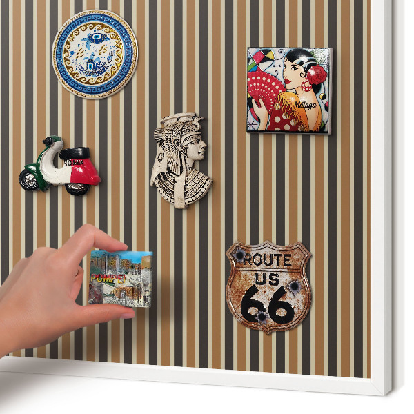 Magnetic board for travel magnets in a white frame Geometric pattern