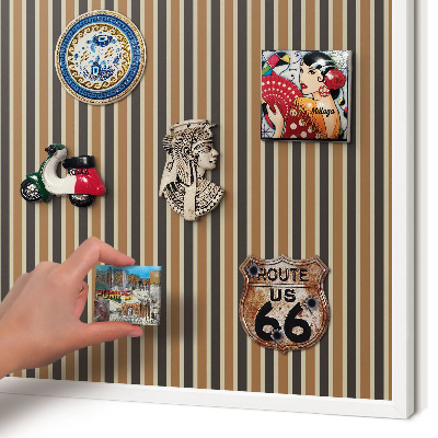 Magnetic board for travel magnets in a white frame Geometric pattern