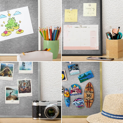 Decorative magnet board with a white frame Metallic surface