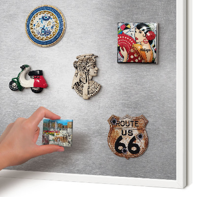 Decorative magnet board with a white frame Metallic surface