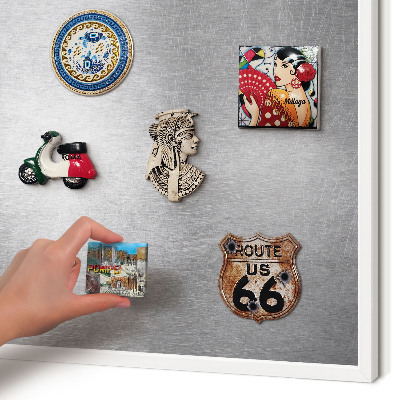 Decorative magnet board with a white frame Metallic surface