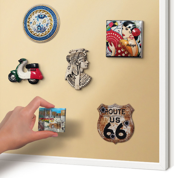 Magnetic board for travel magnets in a white frame Creamy Harmony