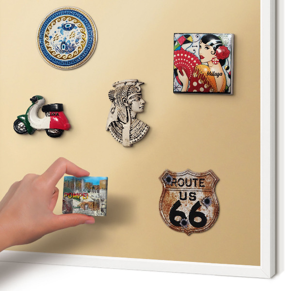 Magnetic board for travel magnets in a white frame Creamy Harmony