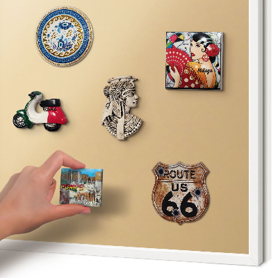 Magnetic board for travel magnets in a white frame Creamy Harmony