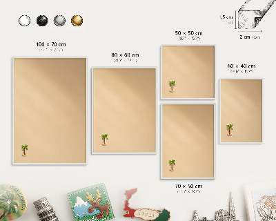 Magnetic board for travel magnets in a white frame Creamy Harmony