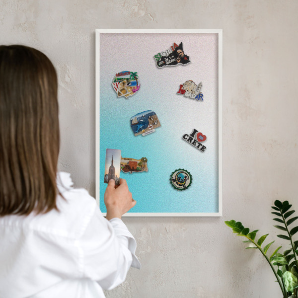 Decorative magnet board with a white frame Pastel abstraction