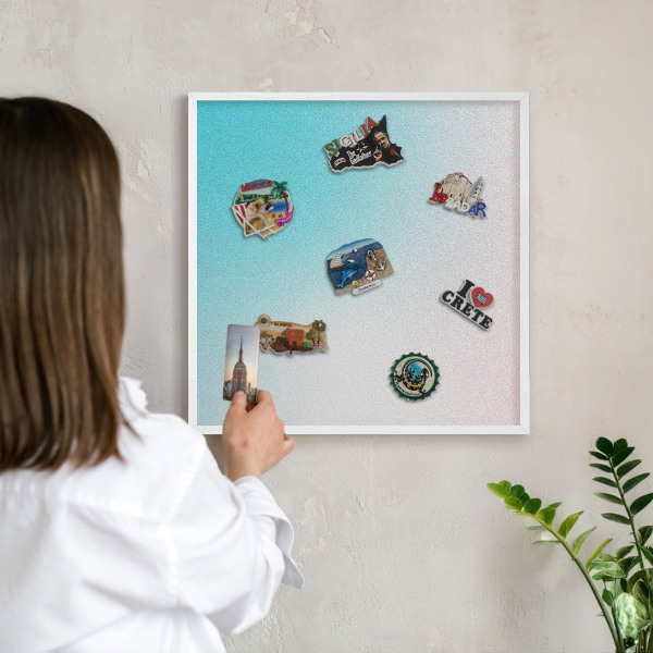 Decorative magnet board with a white frame Pastel abstraction