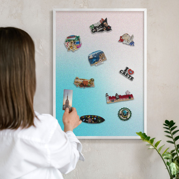 Decorative magnet board with a white frame Pastel abstraction