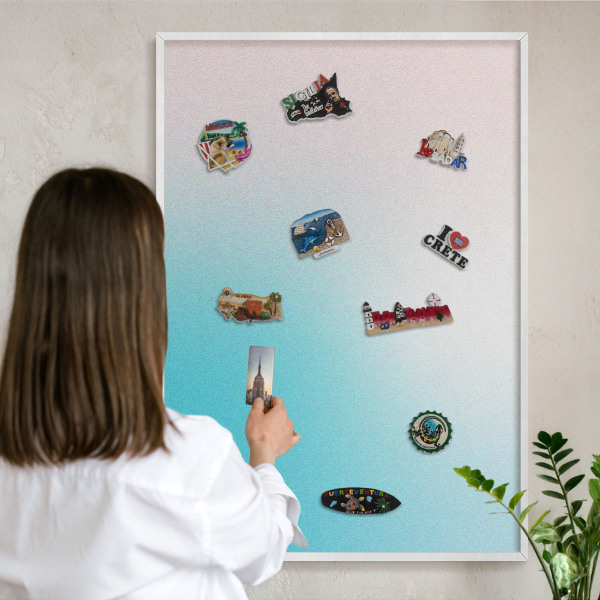 Decorative magnet board with a white frame Pastel abstraction