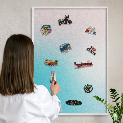 Decorative magnet board with a white frame Pastel abstraction