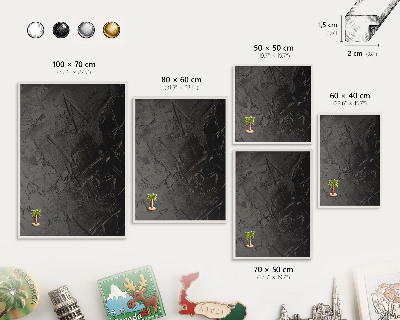 Decorative magnet board with a white frame Textured black