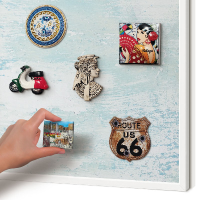 Decorative magnet board with a white frame Pastel abrasions