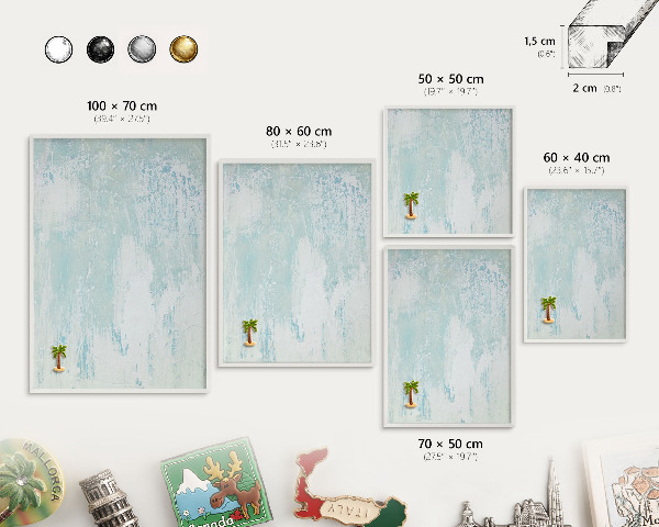 Decorative magnet board with a white frame Pastel abrasions
