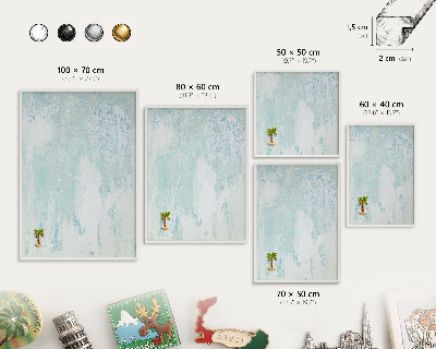 Decorative magnet board with a white frame Pastel abrasions