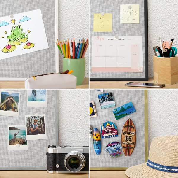 Decorative magnet board with a white frame Subtle elegance