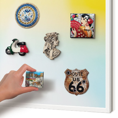 Magnetic board for travel magnets in a white frame Pastel relaxation