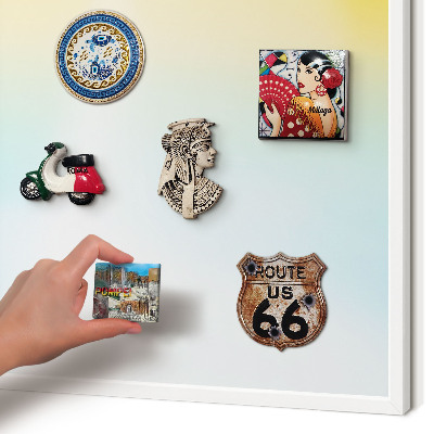 Magnetic board for travel magnets in a white frame Pastel relaxation