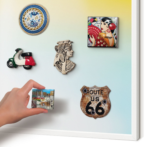 Magnetic board for travel magnets in a white frame Pastel relaxation