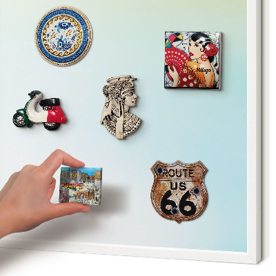 Magnetic board for travel magnets in a white frame Pastel relaxation