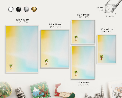 Magnetic board for travel magnets in a white frame Pastel relaxation