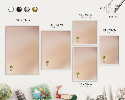 Decorative magnet board with a white frame Soft beige