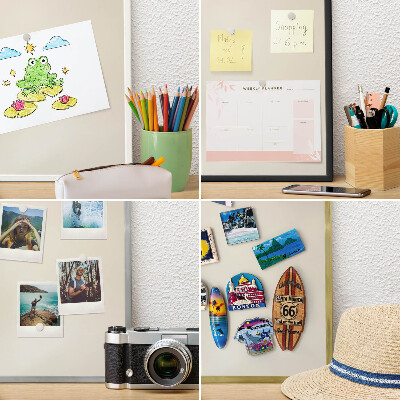 Magnetic board for travel magnets in a white frame Fog tone