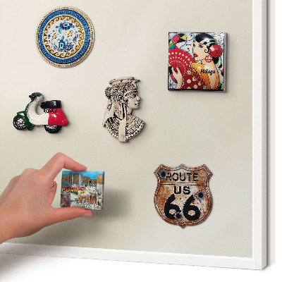 Magnetic board for travel magnets in a white frame Fog tone