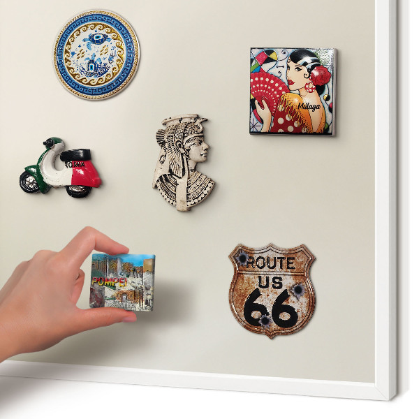 Magnetic board for travel magnets in a white frame Fog tone