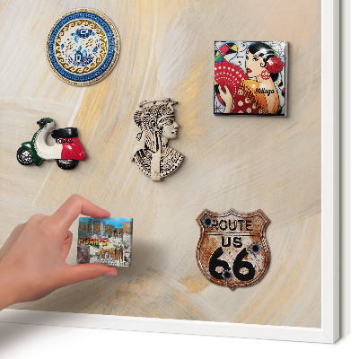 Magnetic board for travel magnets in a white frame Elegant abstraction