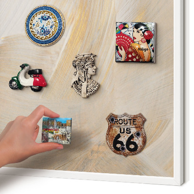 Magnetic board for travel magnets in a white frame Elegant abstraction