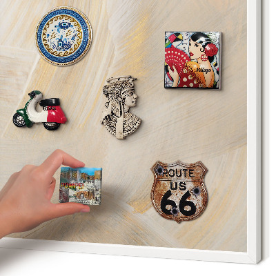 Magnetic board for travel magnets in a white frame Elegant abstraction
