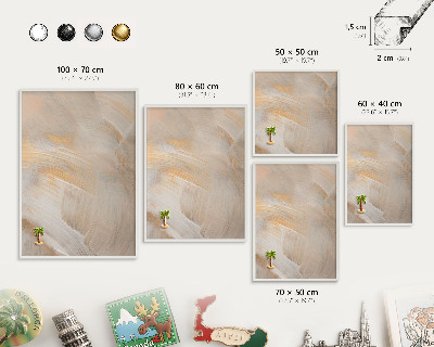 Magnetic board for travel magnets in a white frame Elegant abstraction