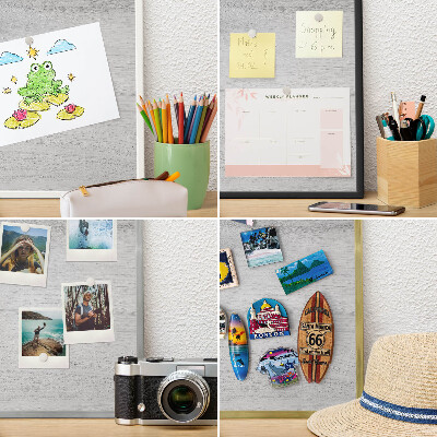Decorative magnet board with a white frame Wooden structure