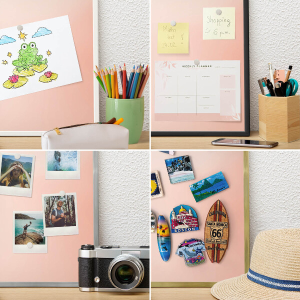 Decorative magnet board with a white frame Pastel Charm