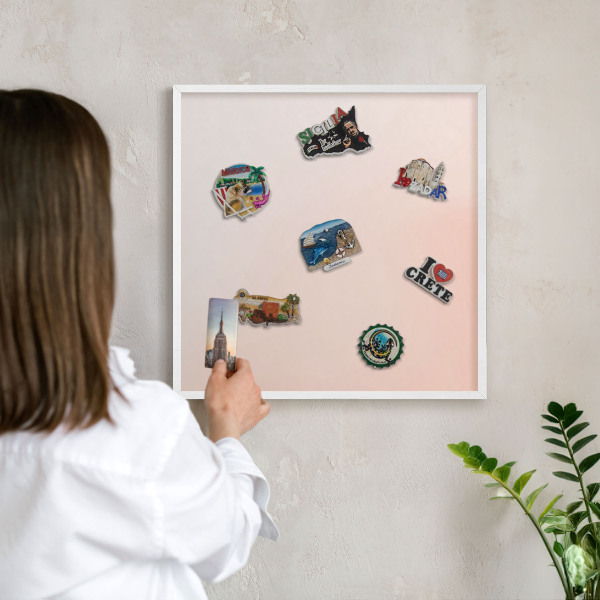Decorative magnet board with a white frame Pastel Charm