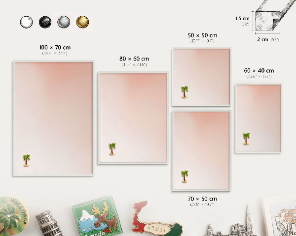 Decorative magnet board with a white frame Pastel Charm