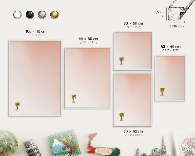 Decorative magnet board with a white frame Pastel Charm