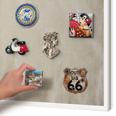 Decorative magnet board with a white frame Beige calm