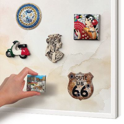 Decorative magnet board with a white frame Pastel peace