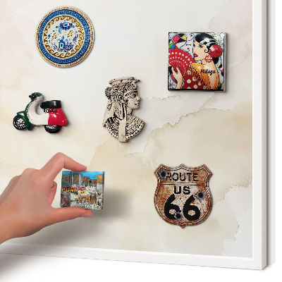 Decorative magnet board with a white frame Pastel peace